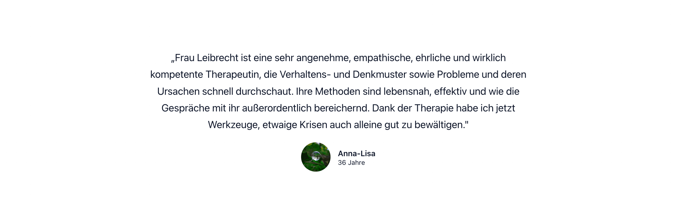 Psychotherapie-München-Dr-Mirjam-Leibrecht-Coaching-Online-Psychotherapie-Bewertung-Patientin-Anna-Lisa